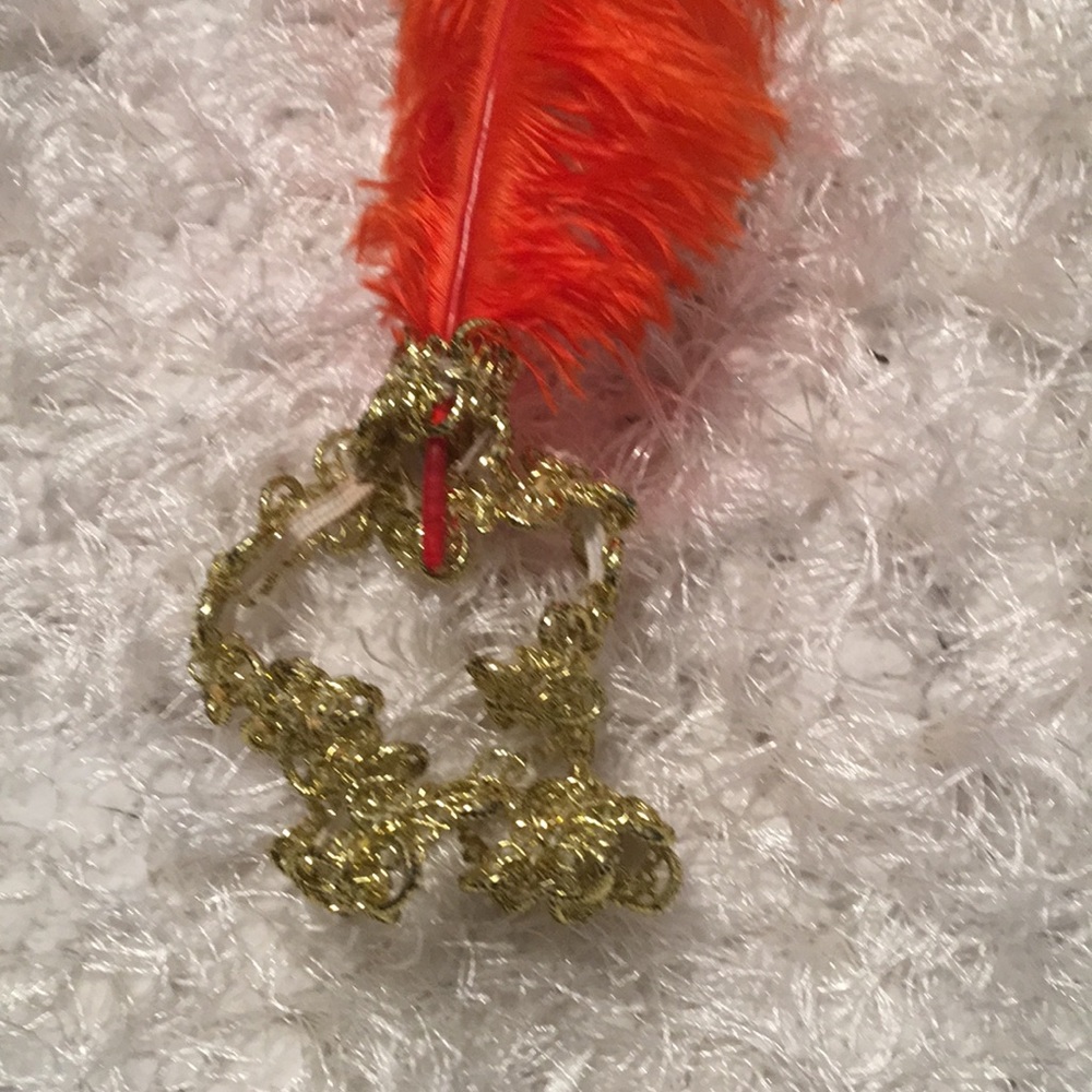 orange flapper womens halloween costume Hair band - Picture 2 of 4